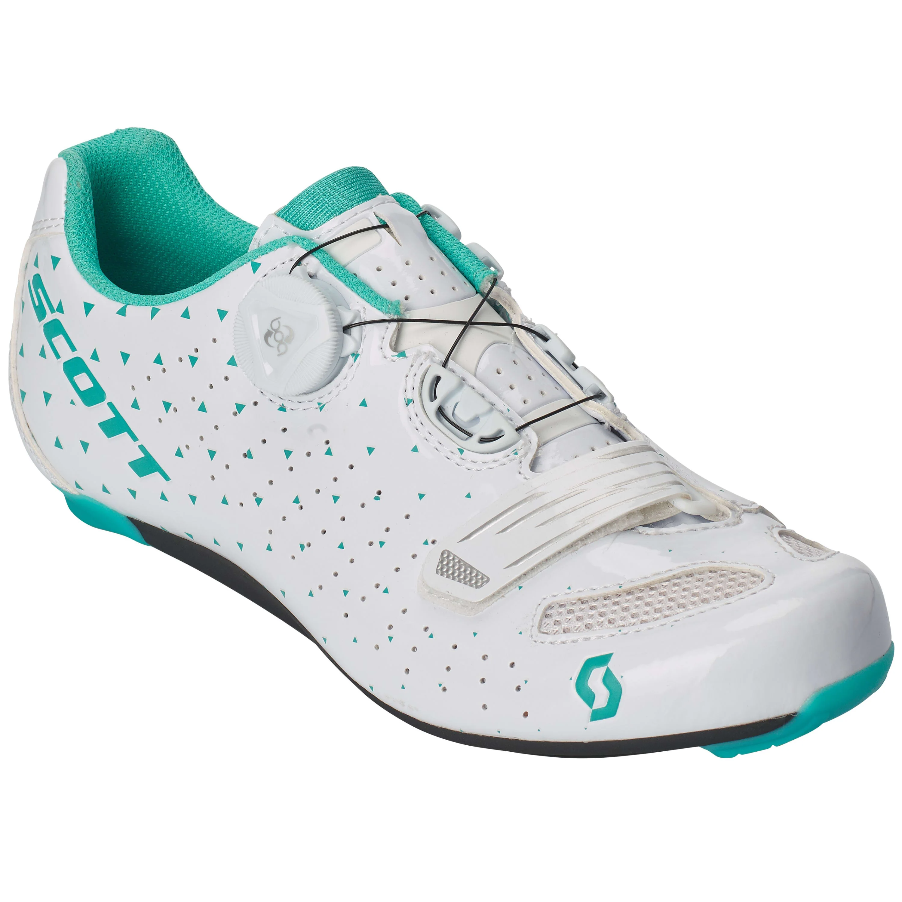 Scott Comp Boa Womens Road Shoes - Gloss White / Turquoise Blue - Image 5