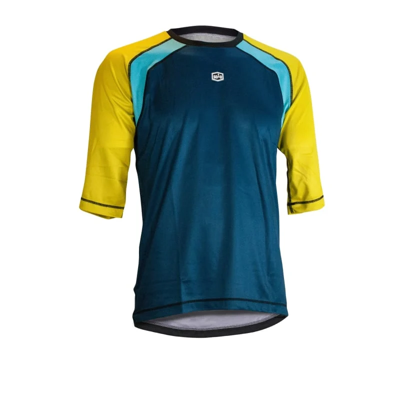 Solo Corridor 3/4 Sleeve Jersey - Blue / Yellow - Image 3
